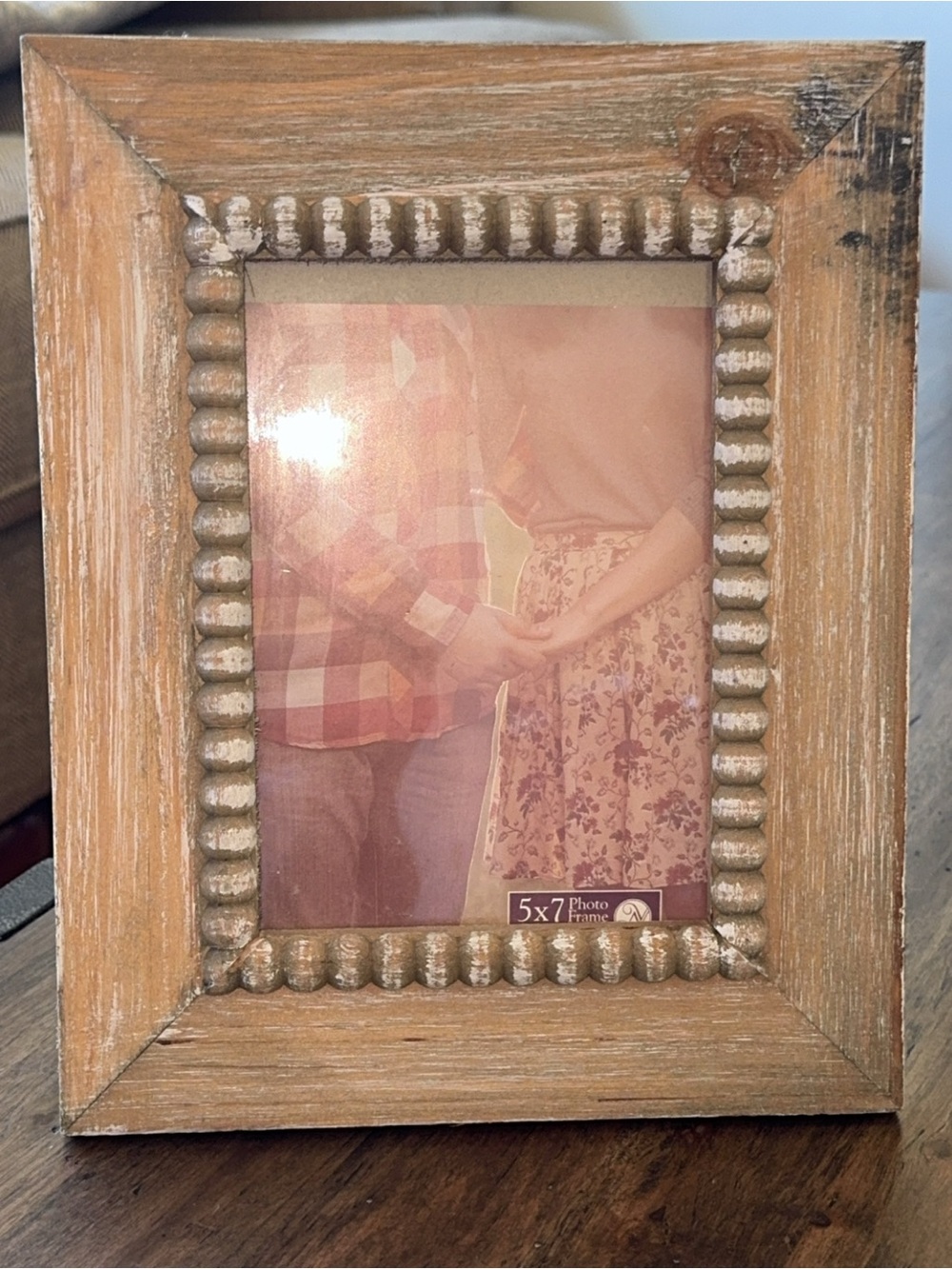NWT Rustic Wood 5x7 Photo Picture Frame in Distressed Tan Farmhouse